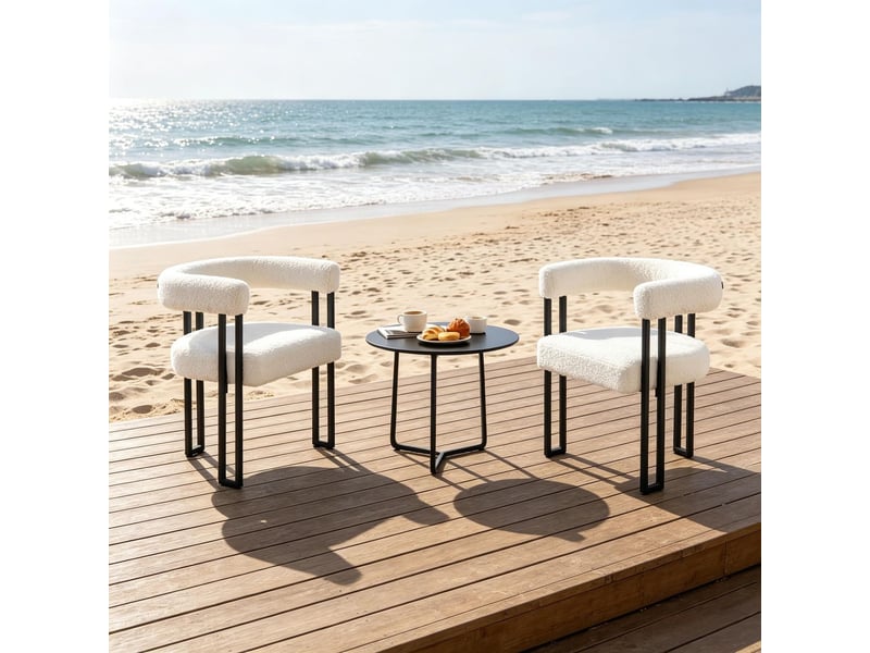 Chaises de lecture chaise confortable dossier et accoudoir monobloc chaise de café chaise de maquillage - Conforama B