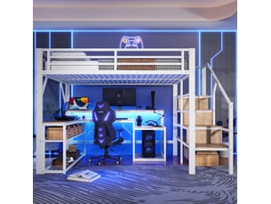 Lit mezzanine 140x200 cm <strong>MODENUIT </strong>  <strong></strong> coloris blanc