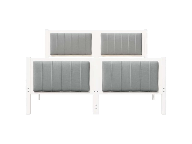 Lit double- lit adulte - cadre de lit avec tête de lit blanc et gris clair 135 x 190 cm - Conforama D