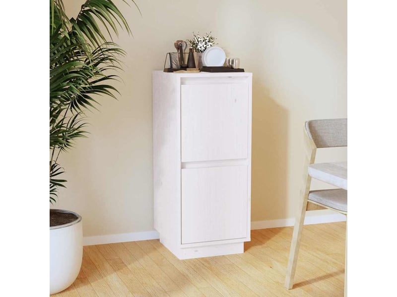  Buffet - bahut - meuble de rangement blanc 31,5x34x75 cm bois massif de pin  - Conforama B
