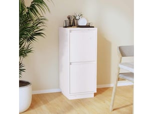 Buffet - bahut - meuble de rangement blanc 31,5x34x75 cm bois massif de pin