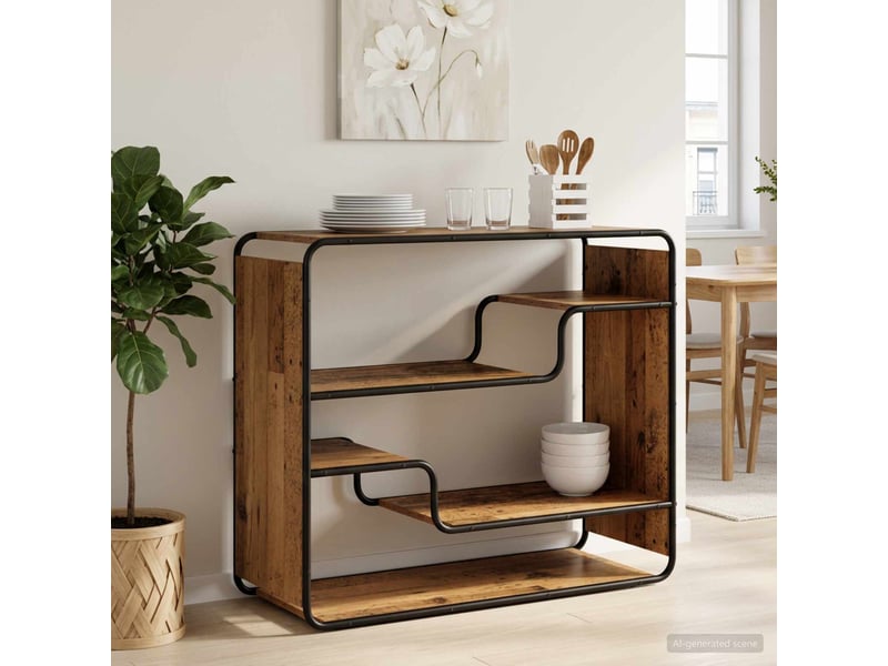  Buffet salon, buffet de rangement bois ancien 98x37,5x75,5 cm bois d'ingénierie  - Conforama B