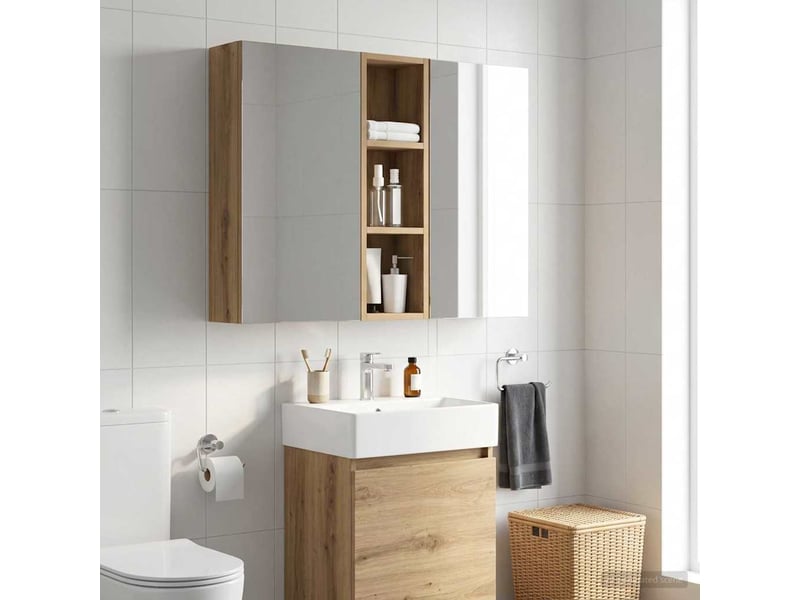  Armoire murale de salle de bain - meuble de salle de bain chêne artisan 20 x 14 x 70 cm  - Conforama D