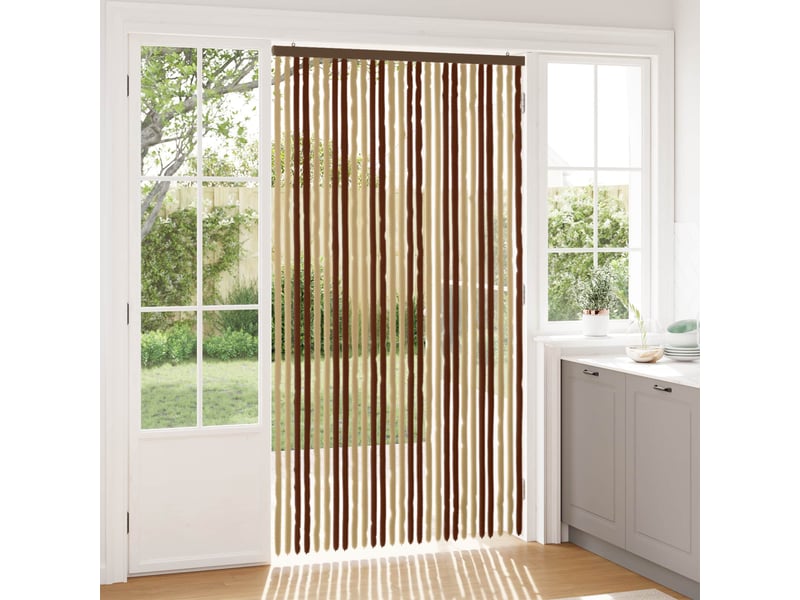  Rideau anti-insectes, moustiquaire en chenille marron et beige 118 x 220 cm cf43469  - Conforama B