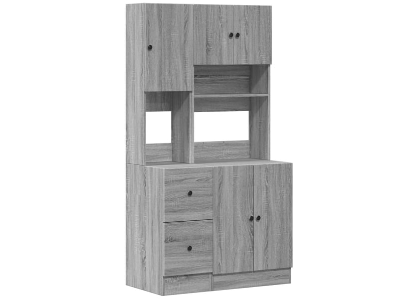 Meuble de rangement, armoire de cuisine sonoma gris 95x50x180cm bois d’ingénierie - Conforama A