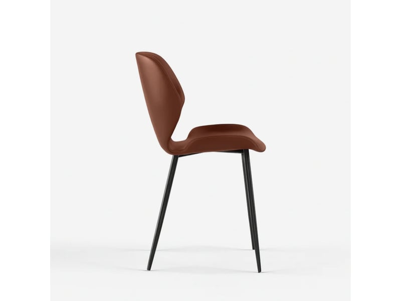  Lot de 4 chaises de salle à manger rembourrées soft-touch callisto - marron  - Conforama D