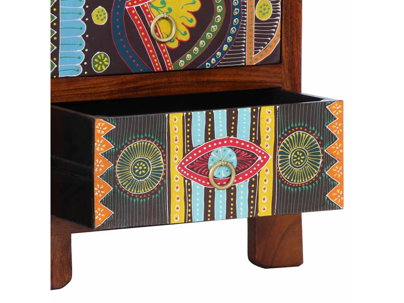  Table de chevet - cabinet de chevet - table de nuit 40x40x60 cm bois d'acacia massif  - Conforama E