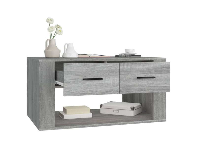  Table basse, table d'appoint, table de salon sonoma gris 80x50x40 cm bois d'ingénierie  - Conforama E