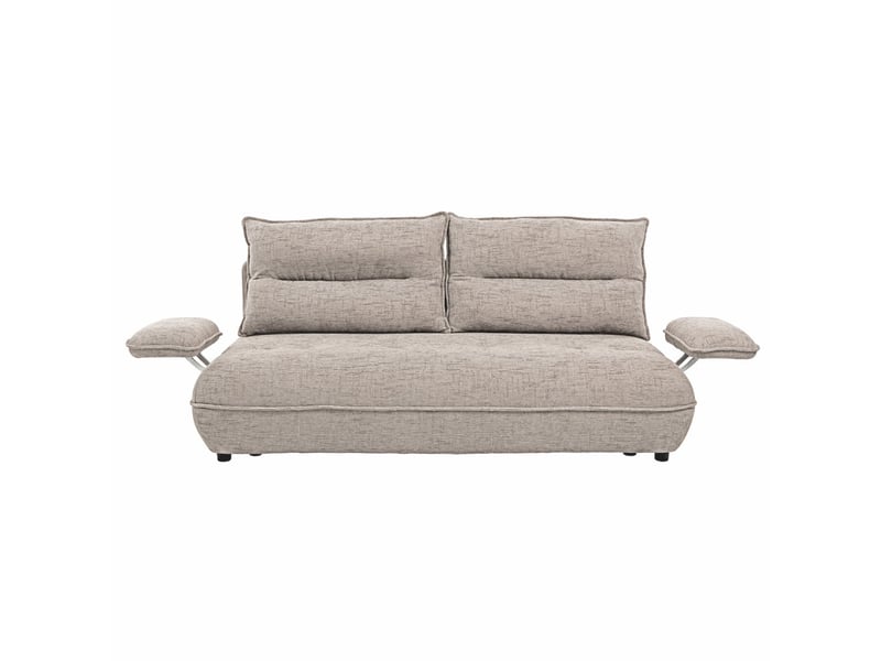  Canapé droit convertible 3p tissu taupe accoudoirs amovibles – ramona  - Conforama C