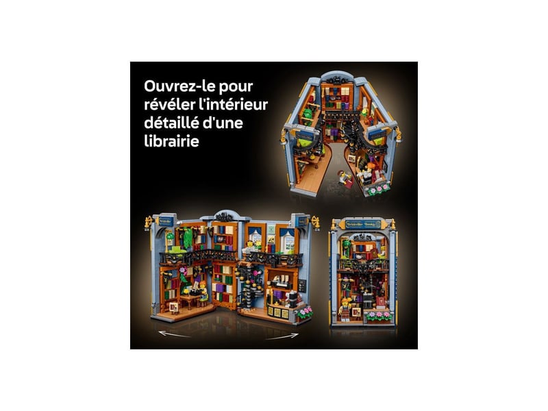  Librairie book nook 11379 1690 pieces, etagere ouvrante 2 niveaux LEGO11379 - Conforama D