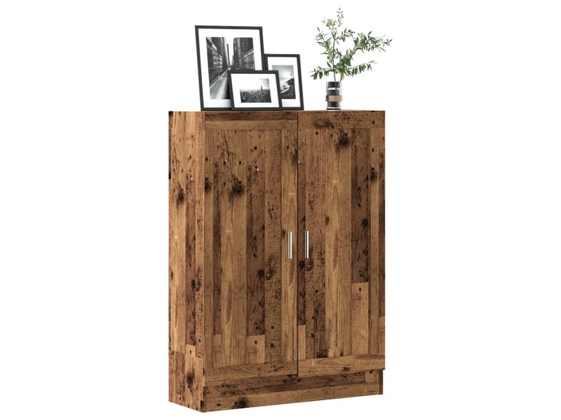  Bibliothèque, meuble de rangement salon vieux bois 82,5x30,5x115 cm bois d'ingénierie  - Conforama B