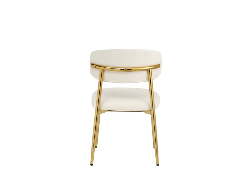  Lot de 6 chaises de salle à manger 51x50x81 cm rembourrées blanc et doré  - Conforama E