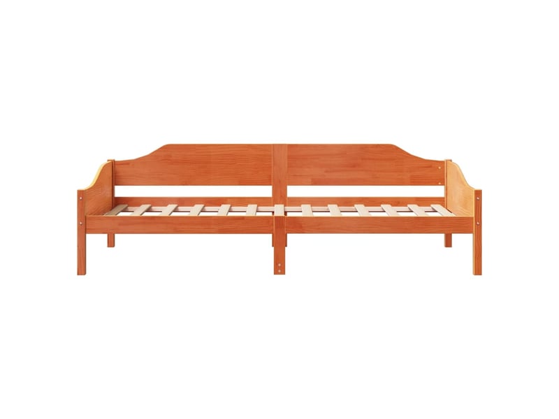  Lit simple- lit adulte -  cadre de lit sans matelas  marron 90x190 cm bois pin massif  - Conforama D