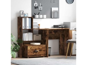 Armoire de rangement bureau, armoire à tiroirs 55 x 45 x 31 cm chêne fumé