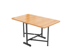 Table à manger pliable 120x80 cm gain de place, support alliage haute résistance, charge 60 kg, style minimaliste, mdf chêne clair