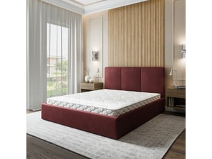 Lit coffre 160x200 cm <strong>MASSENO</strong> <strong></strong> coloris rouge