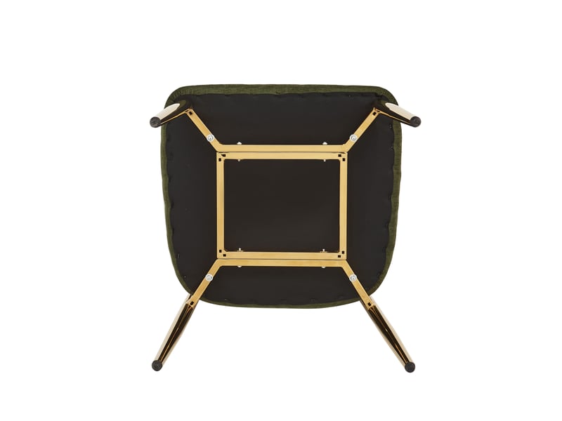 Lot de 6 chaises de salle à manger modernes 51x50x81cm - chaises rembourrées avec piétement doré, charge 125kg, style élégant - vert et doré - Conforama W