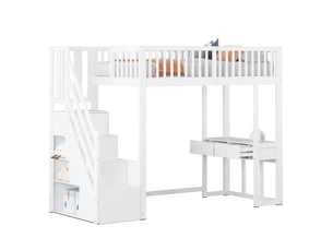 Lit mezzanine 90x200 cm VIVRYN coloris blanc