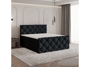 Lit avec rangement 140x200 cm <strong>MASSENO</strong> <strong></strong> coloris noir