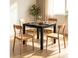 Table à manger extérieure extensible 4 à 6 personnes avec rallonge automatique en aluminium noir 80 × 160 × 75 cm