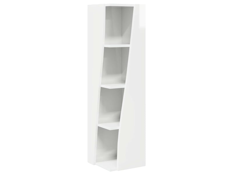  Meuble d'angle, meuble de rangement salon 27,5x27x102cm bois d'ingénierie blanc brillant  - Conforama A