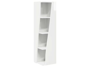Meuble d'angle, meuble de rangement salon 27,5x27x102cm bois d'ingénierie blanc brillant
