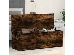 Boîte de rangement, coffre de rangement chêne fumé 102x35x35 cm bois d'ingénierie