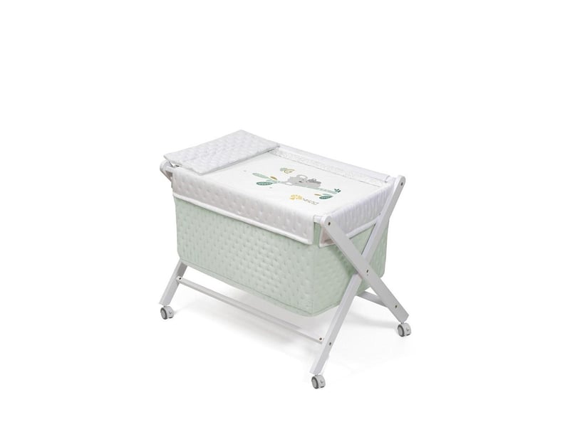  Berceau pliant en hêtre avec matelas - koala à la ferme interbaby - vert MINITI002-03 - Conforama A
