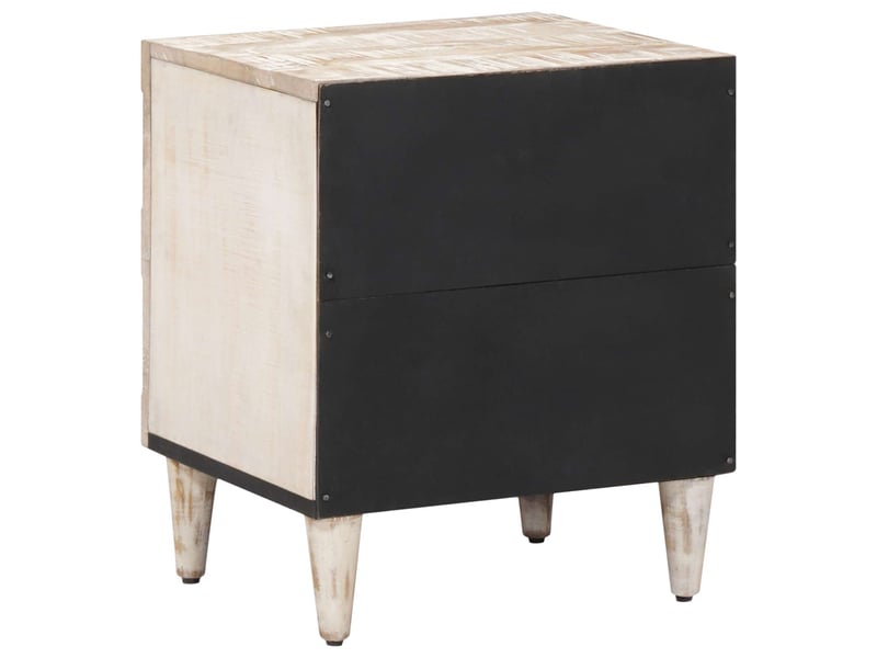  Table de chevet - cabinet de chevet - table de nuit blanc 40 x 33,5 x 46 cm bois de mangue massif  - Conforama D
