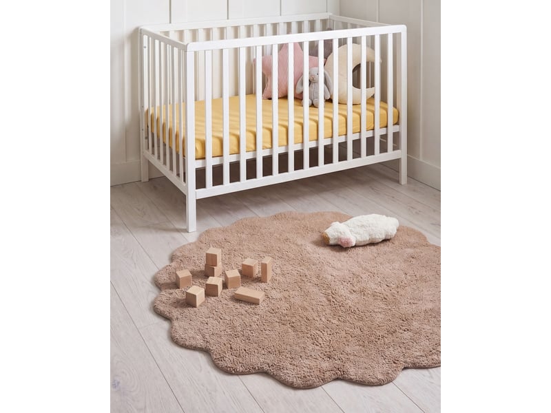 Tapis enfant anegundi marron clair ø 120 cm coton avec coussin - Conforama B