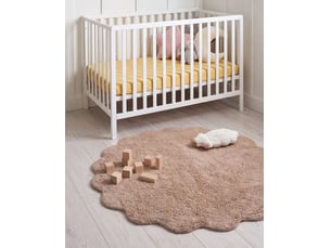 Tapis enfant anegundi marron clair ø 120 cm coton avec coussin