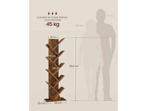 Bibliotheque coloris marron <strong>HELLOSHOP 26</strong> <strong></strong> - 20 cm x 115.2 cm