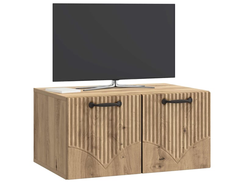  Meuble tv - banc tv - meuble de rangement mural 59,5 x 41 x 30 cm chêne artisanal  - Conforama C