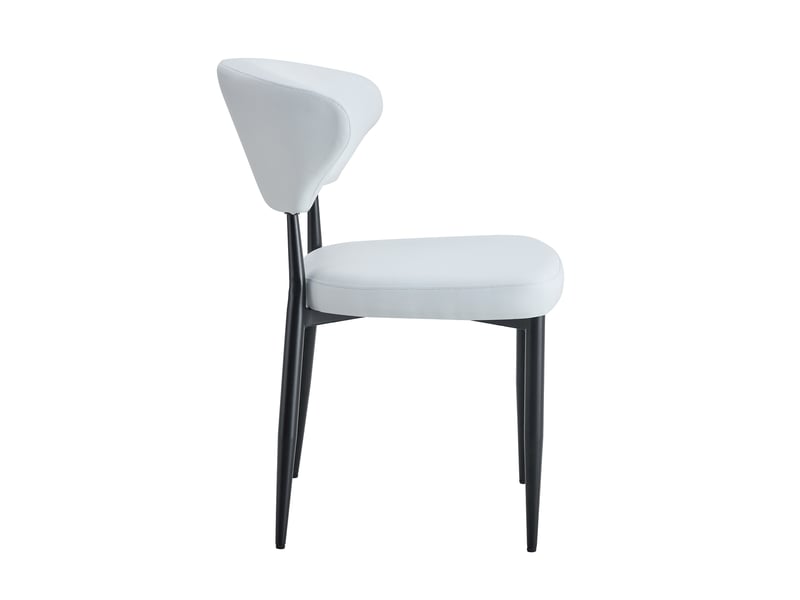  Lot de 2 chaises de salle à manger blanches, pieds en métal noir W3658P406288 - Conforama B