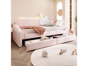 Lit banquette 90x200 cm <strong>SAPGAKS</strong> <strong></strong> coloris rose