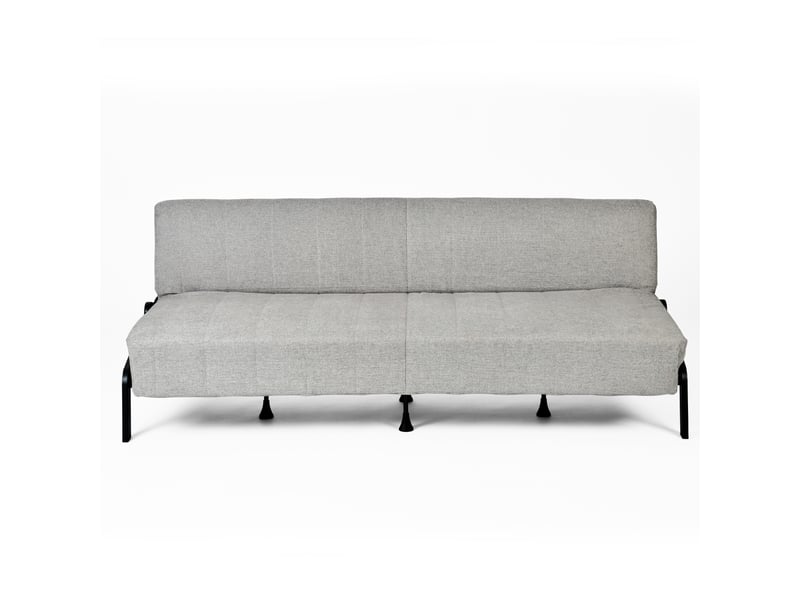  Canapé-lit convertible 3 places avec ressorts et dossier inclinable 3 niveaux en tissu gris  - Conforama E