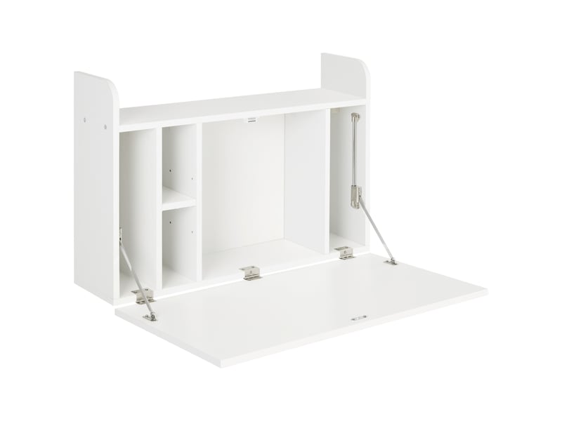  Bureau suspendu table murale table d'ordinateur murale et tablette rabattable 77 x 20 x 51 cm - avec rangements  - Conforama B
