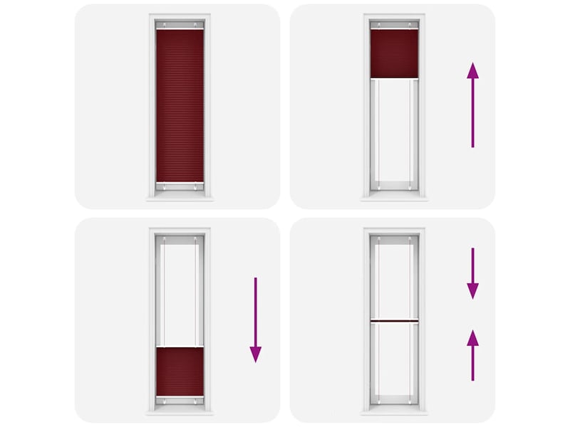 Store plissé, store de fenêtre rouge bordeaux 60x200 cm largeur du tissu 59,4 cm cf47047 - Conforama E