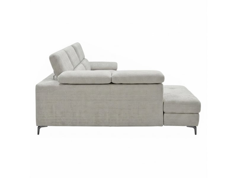 Canapé d'angle gauche convertible en tissu doux gris clair - julio - Conforama C