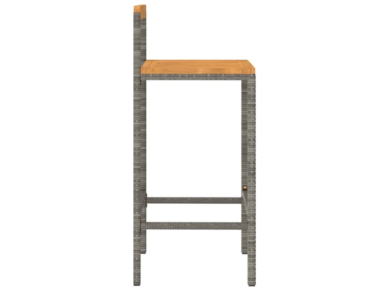  Lot de 2 tabouret de bar, chaise de bar gris résine tressée et bois d'acacia shl76941  - Conforama E