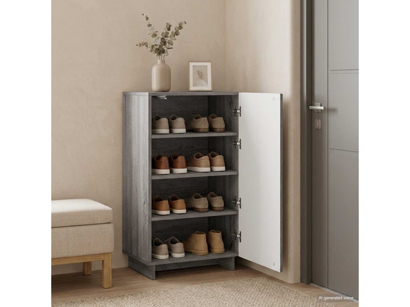 Meuble à chaussures, armoire à chaussures 48x38x87,5 cm bois d'ingénierie shl9706  - Conforama B