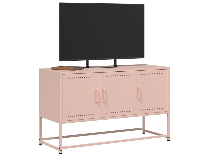  Meuble tv - banc tv - meuble de rangement rose 100,5x39x60,5 cm acier  - Conforama D