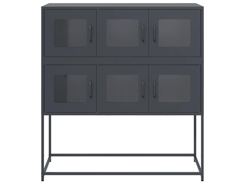  Buffet - bahut - meuble de rangement anthracite 100,5x39x107 cm acier laminé à froid  - Conforama E