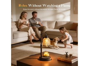 Lampe chauffe-bougies avec minuteur - hauteur ajustable - pour bougies en pot - déco maison noir