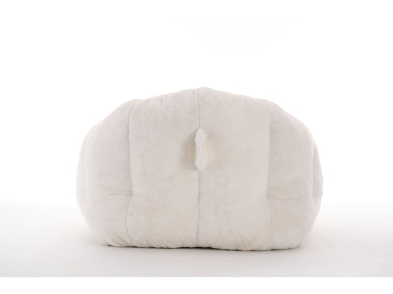 Fauteuil pouf avec dossier enveloppant, rembourrage en mousse et sans montage, en polyester blanc, 123 × 111 × 75 cm - Conforama D