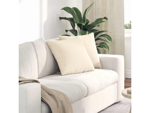 Lot de 2 coussins de canapé, coussins décoratifs crème 45 x 45 cm cf59043