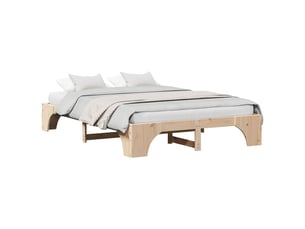 Lit 2 places 140x200 cm coloris marron