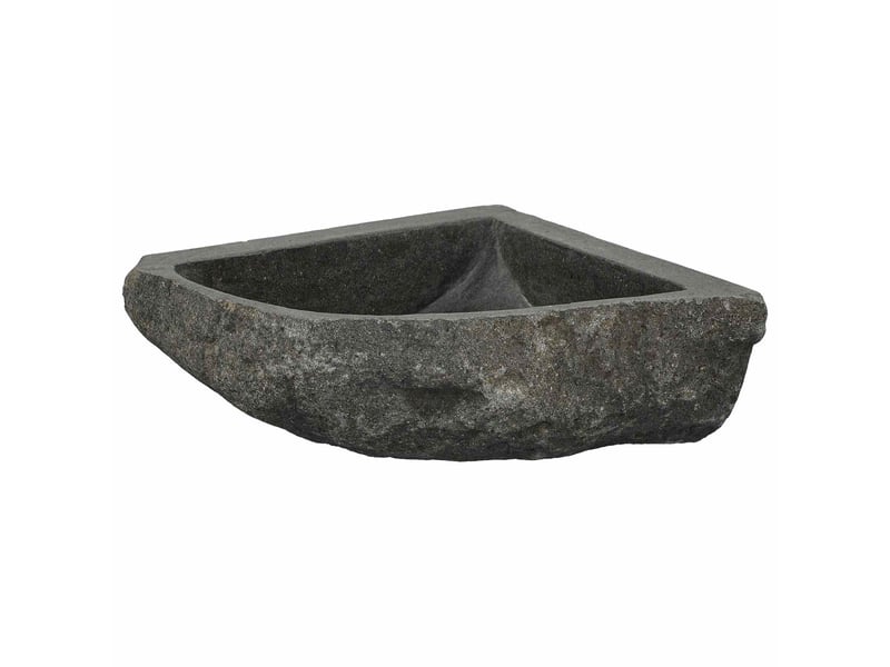  Lavabo de salle de bain, vasque à poser gris (30-37) x (30-37) x 12 cm pierre de rivière cf65673  - Conforama A