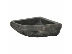Lavabo de salle de bain, vasque à poser gris (30-37) x (30-37) x 12 cm pierre de rivière cf65673