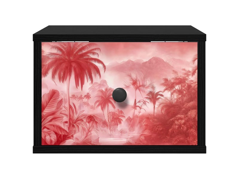  Table de chevet - cabinet de chevet - table de nuit mural aachen 2 pc chêne noir 36 x 33 x 25 cm  - Conforama D